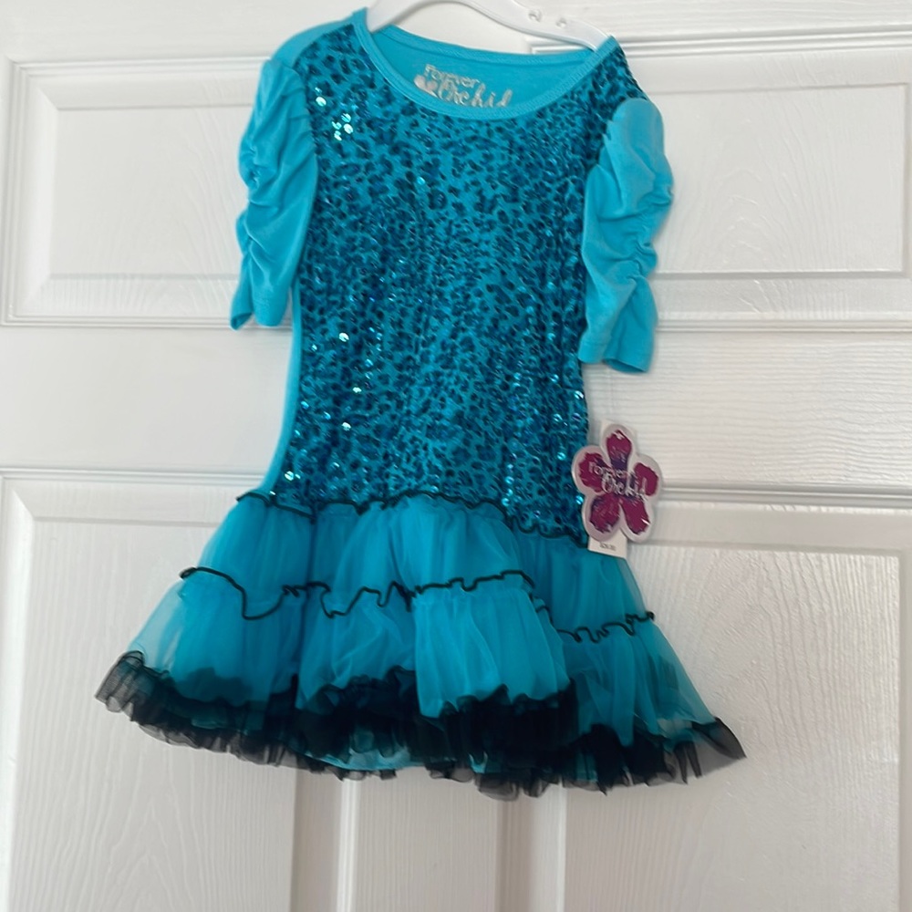 Forever orchid girls blue dress size 5